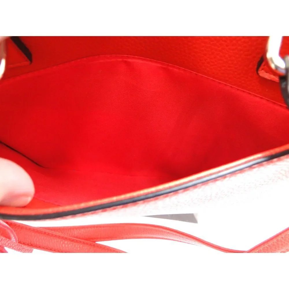G.H. Bass & Co. Red‎ Faux Pebbled Leather Large Womens Satchel Tote & Body Bag